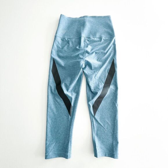 Puma Womens Leggings Cropped Power Shaped Stretch Waist Teal Heather S NWT - Picture 2 of 10